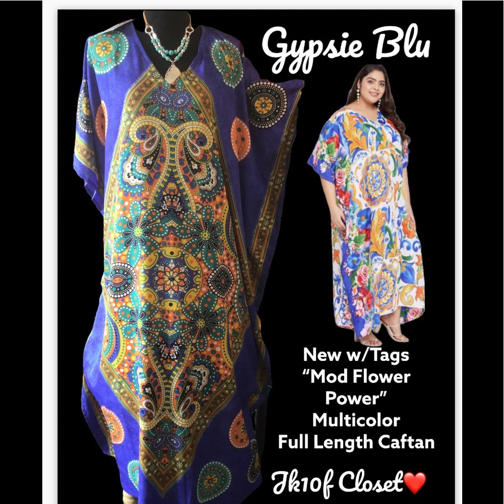 LOWEST🌺 NWT GYPSIE BLU MOD FLORAL COVERUP CAFTAN